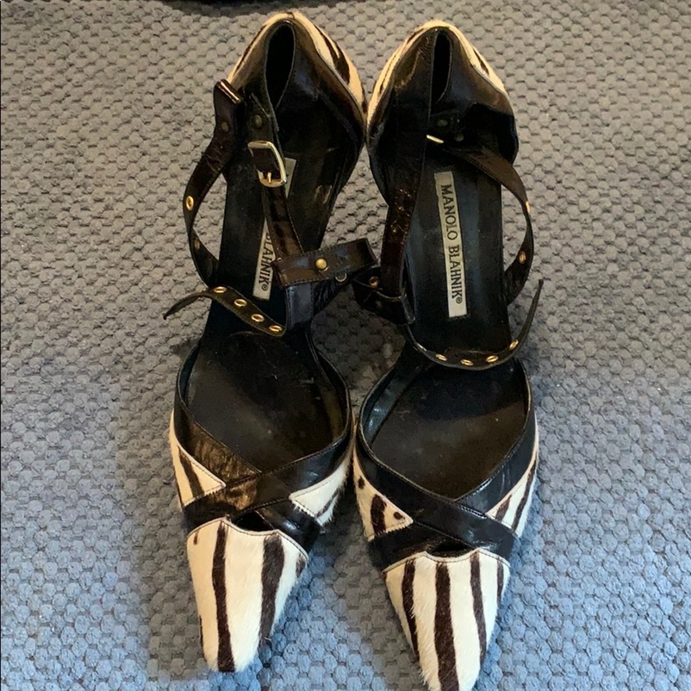Manolo Blahnik zebra heels